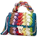 Women's Handwoven Tote Bags Chunky Yarn Crochet Crossbody Shoulder Bag DIY Knot Purse Knit Woven Handbag Evening Bag Clutch