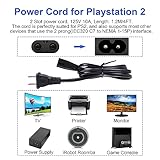 Power Cord and AV Cable for PS1 PS2 PS3, AC Power Cord and AV Cable Compatible with PlayStation 1 2 3, 2 Prong Power Supply & Audio Video RCA AV Cable Replacement Set