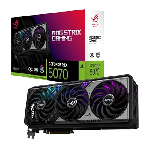 ASUS ROG Strix GeForce RTX™ 5070 OC Edition 12GB GDDR7 Graphics Card (PCIe® 5.0, 12GB GDDR7, HDMI®/DP 2.1, 3.2-Slot, Axial-tech Fans, MaxContact Design, Phase-Change GPU Thermal pad, Aura sync)