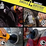 Drillbrush Automotive Soft White Drill Brush Set - Cloth, Vinyl, Fabric Seat Cleaner - Interior Car Detailing Kit - Leather Cleaning Brushes for Car Carpet - Wheel Cleaner Brush Drill Attachment Set