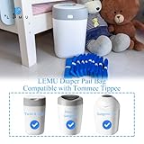 LEMU 10-Pack (10 Meters) Diaper Pail Refill Bags - Compatible with Tommee Tippee Twist&Click - 7-Layer Durable Design for Better Odor Management - Holds up to 2800 Newborn Diapers