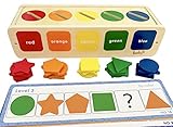 Dailyfunn Montessori Toys Color&Shape Sorting Learning Matching Box for Baby Toddlers 1-3 Year Old