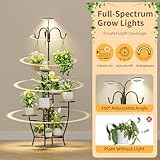 BACEKOLL Plant Stand Indoor with Grow Light - 72" Tall Plant Shelf Indoor, 5 Tiered Corner Plant Stands for Indoor Plants, Hanging Plant Holder Flower Display Shelves for Living Room, Balcony Decor