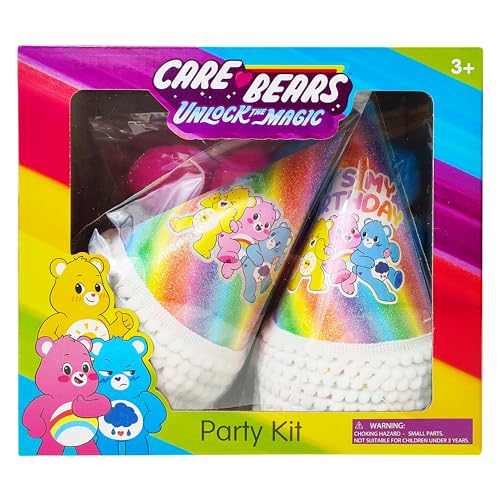 LUV HER Care Bears Birthday Decorations 31pc Room Decorations Original Care Bears Party Supplies: Party Hats Birthday Banners Balloons Rainbow Party Favor Baby Shower Gender Reveal Decor 3+