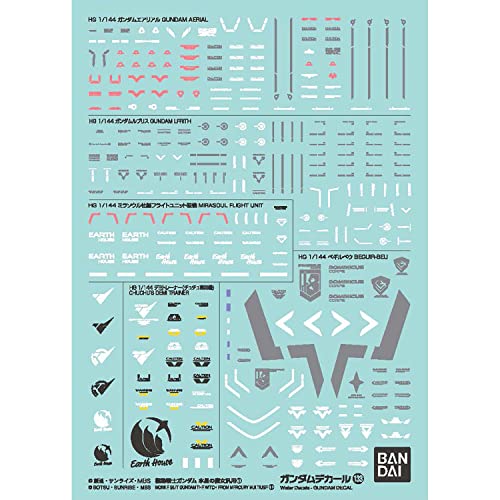 BANDAI Spirits Gundam Decal No. 133 Mobile Suit Gundam Mercury Witch General Purpose 1