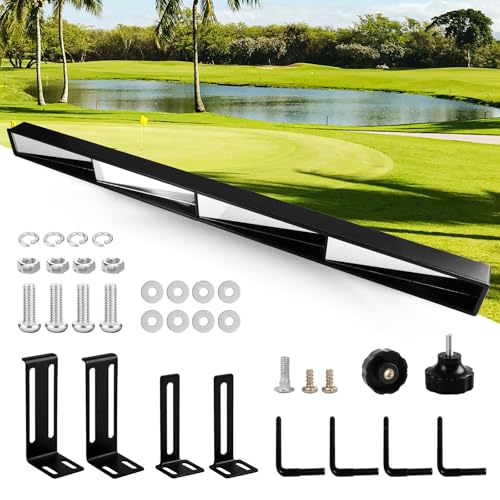 Xislet No-Drill Golf Cart Rear View Mirror - 4-Panel Wide-Angle Universal Fit for Yamaha, EZGO & Club Car - True Panoramic View with No Blind Spots