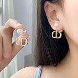 Luxury Designer Letter CD Pearl Earrings, Valentine's Day, Mother's Day, Fashionable and Simple Hypoallergenic Jewelry for Any Occasion