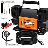 ALL-TOP Dual Cylinder Air Compressor with Digital Pressure Gauge Tire Inflator Kit, 12V Portable Inflator 12.35ft³/Min, Offroad Air Pump for Truck Tires, Heavy Duty Max 150 PSI for 4x4 Vehicle & RV