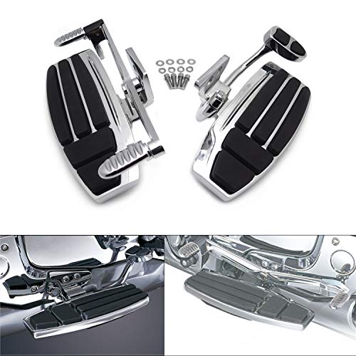 HTTMT- Left & Right Driver Foot Board Floorboard Kit Compatible With Honda Goldwing 01-17 GL1800 13-16 F6B 14-15 Valkyrie [P/N: MT216-130+280-019]