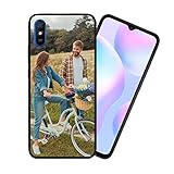 Styletify Customized Photo Case for Xiaomi Redmi 9A, Personalized Picture Case Shockproof Silicone Case Soft Candy Custom Phone Case Xmas Birthday Valentine Gift Protective Phone Cover Black