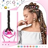 Lasnten Automatic Braider Machine Electric Hair Braider Toy with Self Adhesive Gems and Jewelry Beads Hair Styling Tool Accessories for DIY Headdress