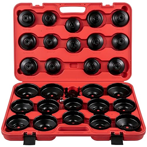 VEVOR Oil Filter Socket Set, 30 Pcs, Steel, Black, 3-Jam Wrench