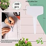 200Pcs 4 InchT-Type Plant Name Tags Garden Labels Markers Nursery Plastic Garden Tag for Outdoor Garden Waterproof Plant Label Stakes with Permanent Marking Pen