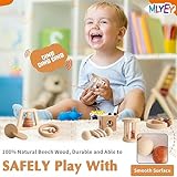 Wooden Baby Toy 8pcs, Montessori Toys for Babies 1-3 Years Old, Wooden Rattles Toy Set for Infant Grasping, Sensory Development, Gift for Baby Boys Girls (Natural Wood)