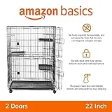 Amazon Basics Large 3-Tier Cat Durable,Pliable Cage Playpen Box Crate Kennel - 35.8"L x 22.4"W x 50.6"H, Black