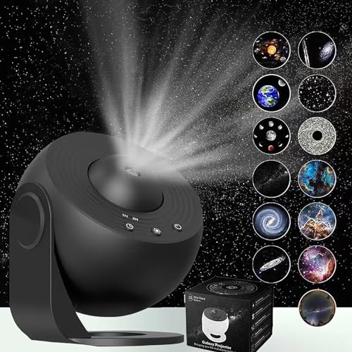 Wallfree Projector, Projector for Bedroom, HD Image Star Projector Galaxy Light Adjustable Knob, 12 in 1 Night Light Galaxy Projector Starry Sky 360° Rotate (Black)