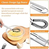 4 Pieces Egg Beater Stainless Steel Mini Spring Coil Whisk Silicone Whisk Hand Held Sauce Stirrer Blender Milk Frother Foamer Coffee Mixer