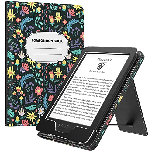 MoKo Case for All-New 6" Kindle(11th Generation, 2024/2022 Release)/(10th/8th Gen, 2019/2016), Ultra Lightweight PU Shell Cover with Auto Wake/Sleep for Kindle 2024, Colorful Flowers