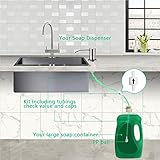 Soap Dispenser for Kitchen Sink, Built in Sink Soap Dispenser (Brushed Nickel), Countertop Soap Dispenser Pump with 47" Extension Tube kit, No Need to Fill Little Bottle Again (Longer Thread Shaft)