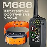 PetSpy M686 Premium Dog Training Shock Collar, 1100 Yards, Medium to Large Dogs, with Vibration, Electric Shock and Beep, Waterproof, Remote Trainer (One Dog)