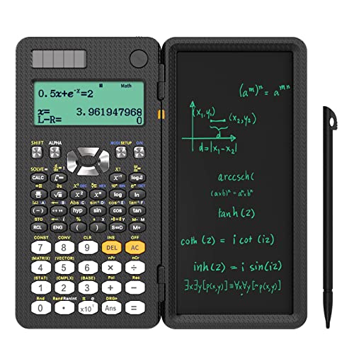 NEWYES 991ES Scientific Calculator with LCD Writing Tablet, 417 Function Solar Energy Science Calculators Notepad, Professional Foldable Calculators for Students School College