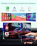 5 in 1 Wireless CarPlay Adapter with Netflix YouTube, 2025 New Carplay Wireless & Android Auto Adapter Converts Wired to Wireless Carplay Dongle Magic CarPlay Ai Box Streaming Video for iPhone/Android