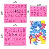 Mity rain 3pcs Letter Molds for Chocolate Covered Strawberries, Silicone Uppercase Lowercase Alphabet Number Fondant Mold for Making Candy, Gummy, Biscuit, Ice Cube Tray, Cake Decorations