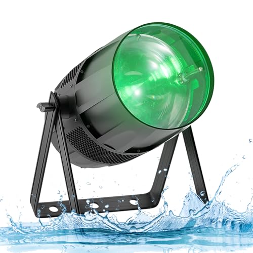 SHEHDS Par Lights IP65 Waterproof Outdoor LED 300W RGBW 4IN1 Stage Wash Lights Zoom(27°-61°)/Wash/Strobe Effect Uplights DMX512 Sound Activated Aluminum Shell DJ Party Lights for Church Theater Club