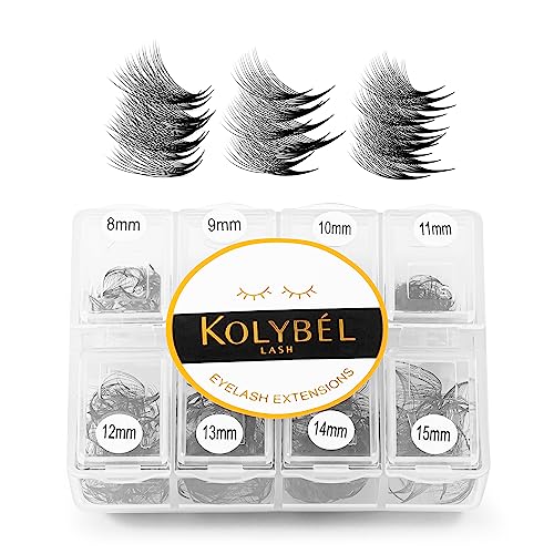 Premade Fans Eyelash Extensions 600 Fans 24D Handmade Mega Volume Lashes Extensions 0.03mm Thickness 8-15mm D Curl Premade Volume Eyelash Extension Middle Stem Promade Lashes(600Fans-24D-0.03D,8-15mm)