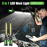 SYLSTAR Work Light for Mechanic, 2400LM Bright LED Work Light, 4400mAh Rechargeable Underhood Work Light Bar with Hooks, Magnetic Mechanic Light for Car Repairing/Inspection/Garage/Workshop/Emergency