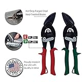 MIDWEST Blackout Series Aviation Snip - Left and Right Cut Offset Tinner Shears, Made in the USA - MWT-6510CO-NP