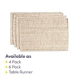 Sweet Home Collection 100% Cotton Placemats for Dining Room Rectangle Two Tone Woven Fabric 13" x 19" Soft Durable Table Mat Set, Set of 4, Eggshell