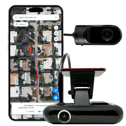 Optimus DG2 - Live Dashcam & GPS Tracker - View Remote Video Footage - 2 Channel - Real-Time Tracking - Harsh Driving, Speeding and Other Notifications - Hardwired Installation