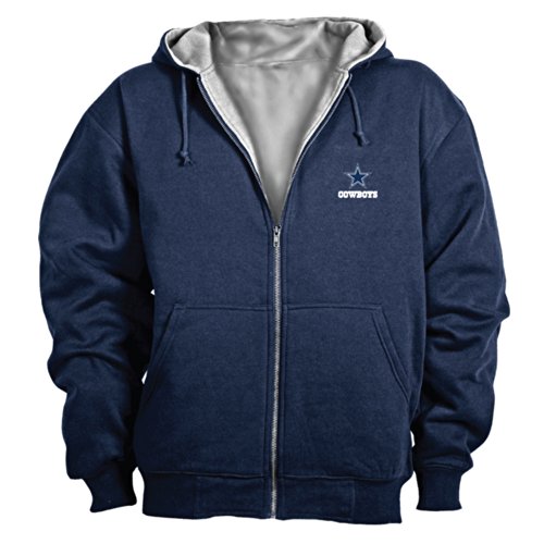 NFL Dallas Cowboys Men's Craftsman Full Zip Thermal Hoodie, Medium, Team Color