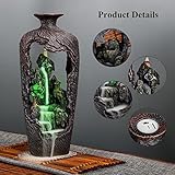 DOBEHOME Mountain Waterfall Incense Burner Backflow Incense Burner Incense Fountain Smoke Waterfall with 20 Backflow Incense Cones，Tweezer，Mat (Vase Shape)