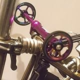 LITEPRO Eazy Wheels Extender + Eazy Wheels for Brompton Folding Bicycle in Purple