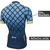 PHTXOLUE Cycling Kit Men Cycling Jersey Set Bib Shorts Bicycle Shirts Outfit Uniform Clothes (Black Blue-1, X-Large)