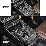 CKE Compatible with Honda CRV 2025 2024 2023 Car Center Console Cover Gear Panel Gear Shift Knob Cover Trim Compatible with Honda CR-V Accessories -Carbon Fiber Style