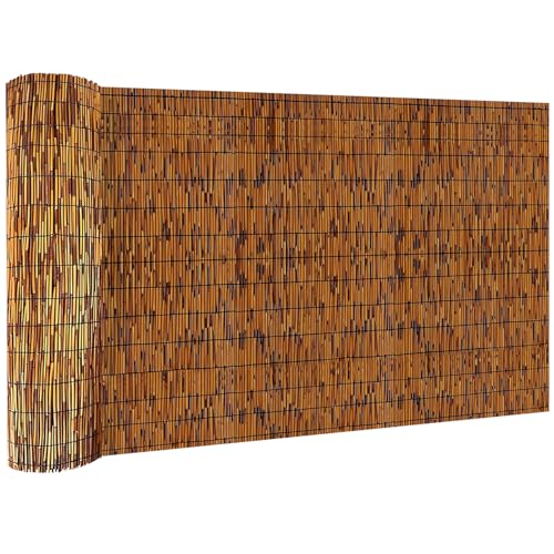 KOIUEYW Bamboo Reed Fencing, Light Russet Bamboo Screens Outdoor for Patio, Decorative Balcony Privacy Screen Reed Curtains for Garden Backyard Balcony Outdoor, 3 x 10 FT