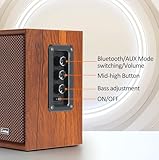 40W Computer Speakers,2.0 AC Powered Wooden PC Speakers with Strong Bass,7.28" X 2 AC Powered AUX(USB)/Bluetooth Bookshelf Speakers with USB Input for DSP PC Speaker, Wooden Speaker for Laptop,PC