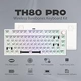 EPOMAKER TH80 Pro Wireless Barebones Keyboard Kit, 75% Hot Swap Mechanical Keyboard Kit, Bluetooth 5.0/2.4GHz/Wired RGB Gaming Keyboard, South-Facing LEDs for Win/Mac/PS5/PS4/Xbox (White)