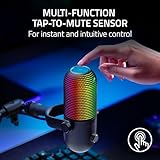 Razer Seiren V3 Chroma RGB USB Microphone: Stream & Game Reactive Lighting - Tap-to-Mute Sensor - Condenser Mic - Digital Gain Limiter & Shock Absorber - PC, Discord, OBS Studio, XSplit - Black