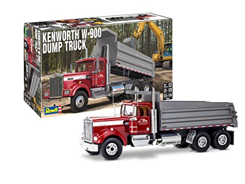Revell 12628 Kenworth W-900 Dump Truck 1:25 Scale 265-Piece Skill Level 5 Model Building Kit White