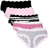 LYYTHAVON Women’s Underwear Soft Breathable Cotton Brief Ladies Panties 5-Pack (Multicolored I,5 Pack, Small)