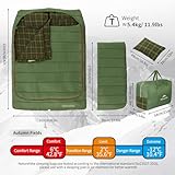 Naturehike 0 Degree Flannel Double Sleeping Bag with Pillows for Couples & Family, Doublewide Two Person Sleeping Bag for All Seasons Camping Hiking Backpacking, Dill Green