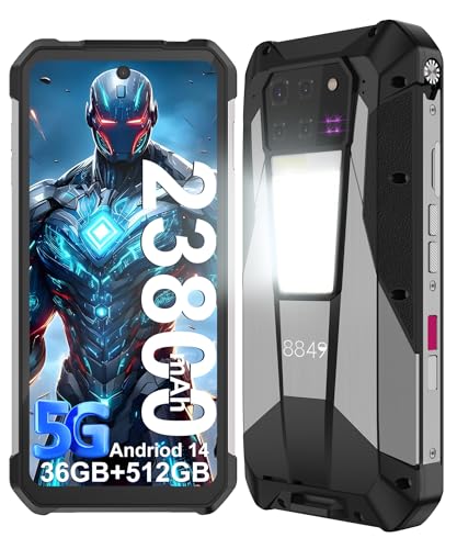 8849 Tank 3 Pro Rugged Smartphone 2024, 23800mAh Rugged Projector Phone 97dB Loud Speaker, 36GB+512GB Dual Sim 5G Android 14 Unlocked Mobile Cell Phones 6.79" Big Screen, Camping Light/2TB Expand/OTG