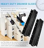 REGUDA Undermount Heavy Duty Drawer Slides Rail Bottom Mounted Full Extension Hidden Drawer Runners Ball Bearing Glides Staircase Cupboard Cabinet Wardrobe 16 24 32 40 Inch (loads up to 260 lbs)1 Pair