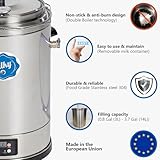 Milk Pasteurizer Milky FJ 15 (115V) | For Milk, Cheese, Yogurt and Juice | 3.7 Gal | Made of Stainless Steel | Removable Container | Time and Temperature Control | Made in the EU | 2-year Warranty