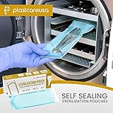 1000 4.25" x 12" Self Sterilization Autoclave Pouches for Cleaning Tools, Sterilizer Bags for Tattoo, Dental Pouch for Dentist Tools, Paper/Blue Film (5 Boxes)