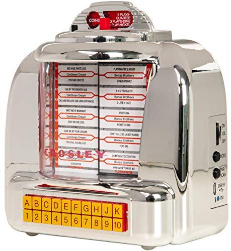 Crosley CR1120A-SI Diner Mini Jukebox Bluetooth Tabletop FM Radio
